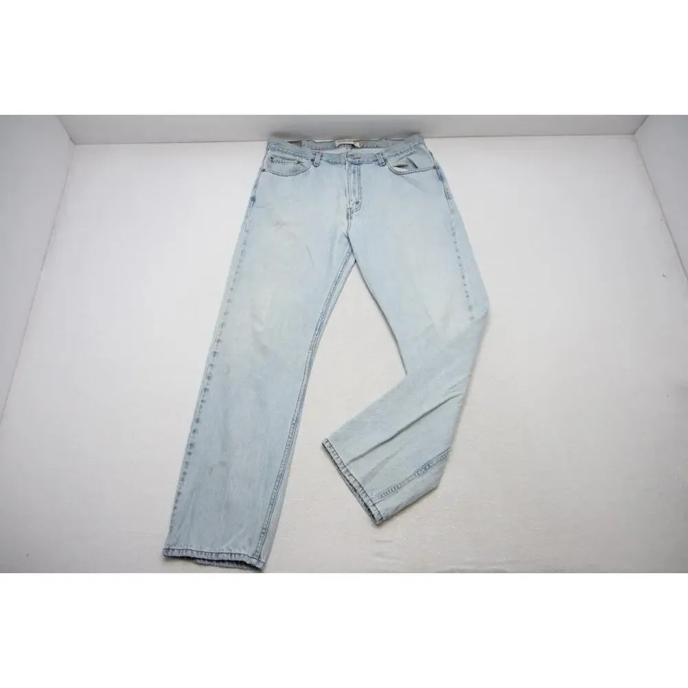 Levi's 505 Regular Fit Straight Rugged Denim Blue Jeans Mens 36 x 33 (Tag 38x34)